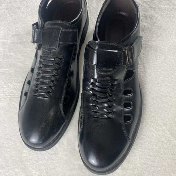 NWOB Jingpin Black Leather Hollowed Out Formal Office Men's size (47) 11.5 Shoe - Picture 1 of 6